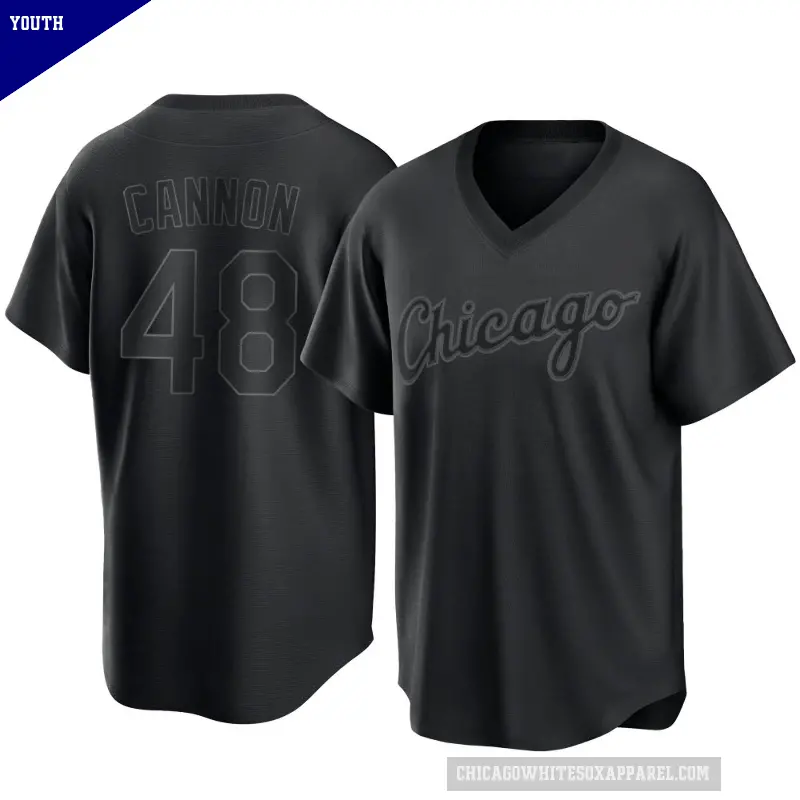 Youth No.48 Jonathan Cannon Chicago White Sox Black Replica Pitch Fashion Jersey