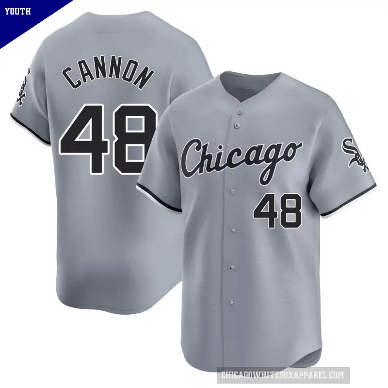 Youth No.48 Jonathan Cannon Chicago White Sox Gray Limited Road Jersey