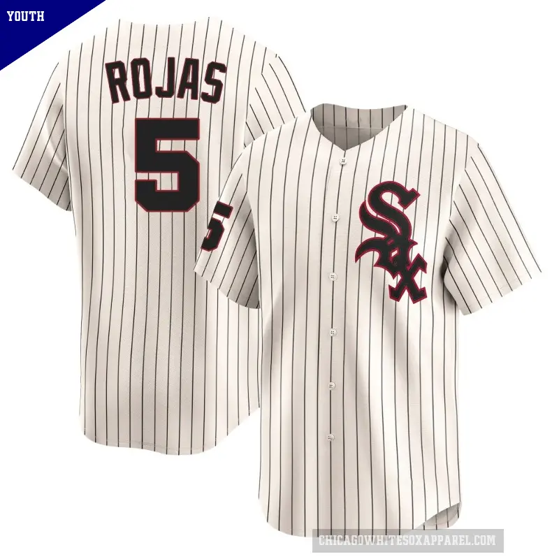 Youth No.5 Josh Rojas Chicago White Sox Cream Limited Throwback Cooperstown Jersey