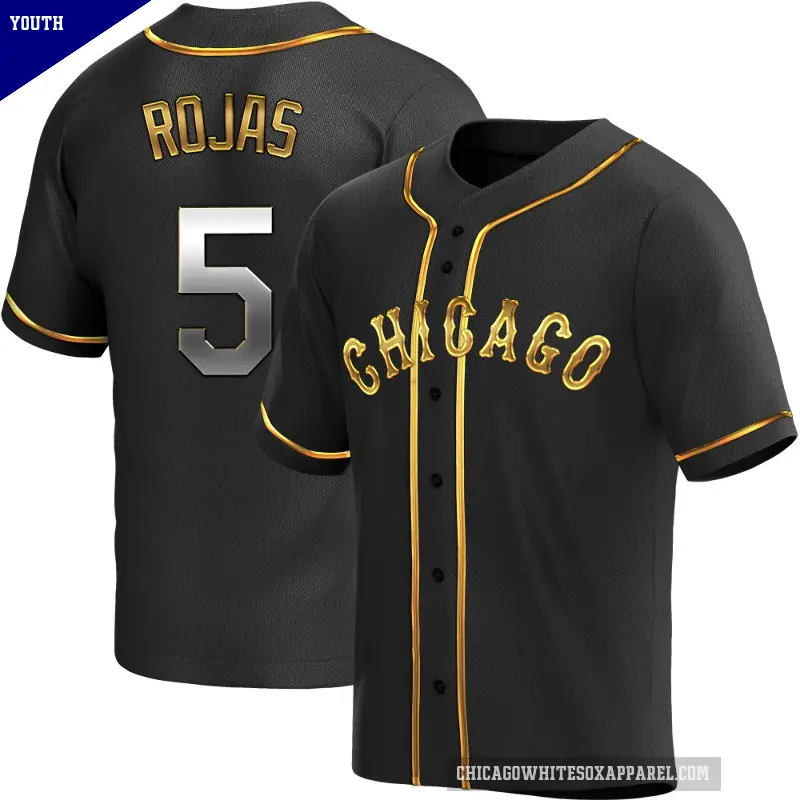 Youth No.5 Josh Rojas Chicago White Sox Gold Replica Black en Alternate Jersey