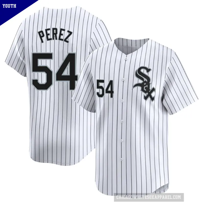 Youth No.54 Martin Perez Chicago White Sox White Limited Home Jersey