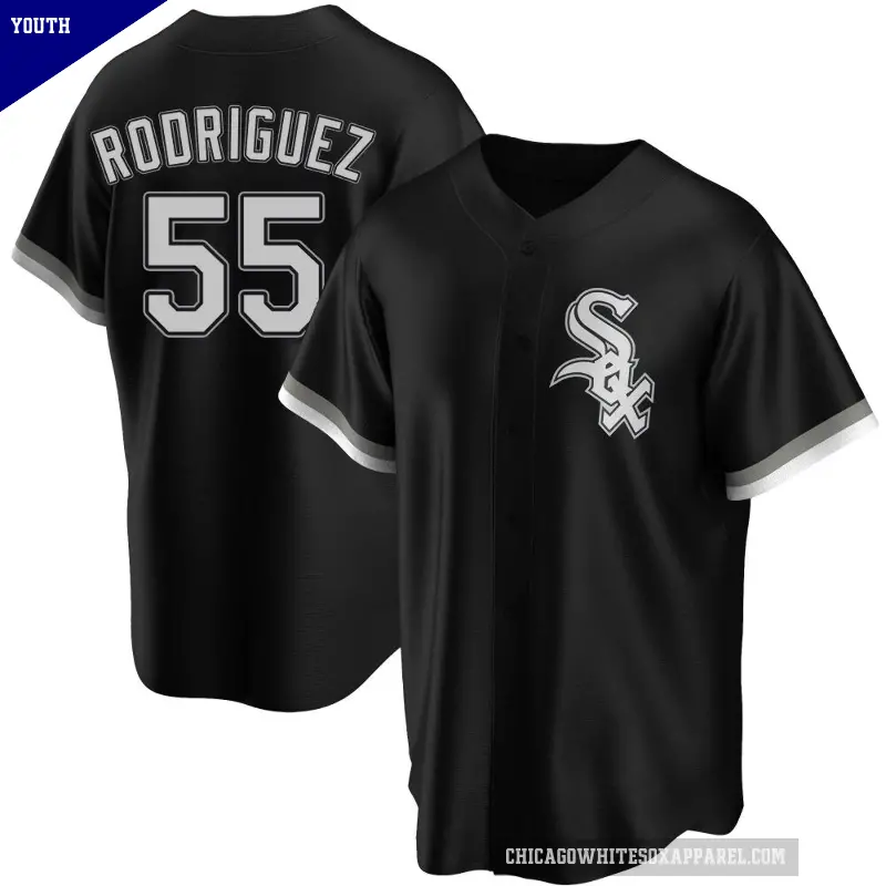 Youth No.55 Jose Rodriguez Chicago White Sox Black Replica Alternate Jersey