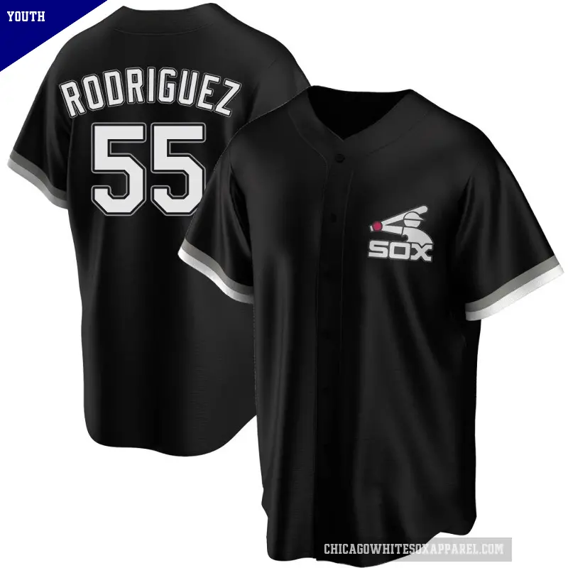 Youth No.55 Jose Rodriguez Chicago White Sox Black Replica Spring Training Jersey