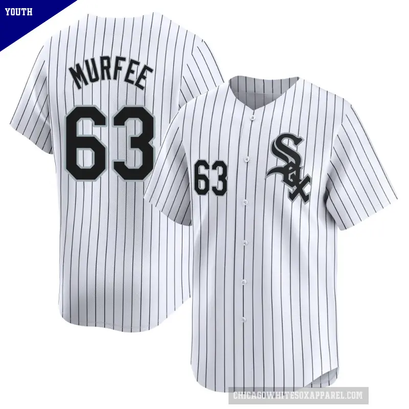Youth No.63 Penn Murfee Chicago White Sox White Limited Home Jersey