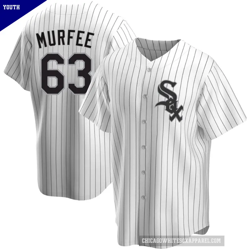 Youth No.63 Penn Murfee Chicago White Sox White Replica Home Jersey