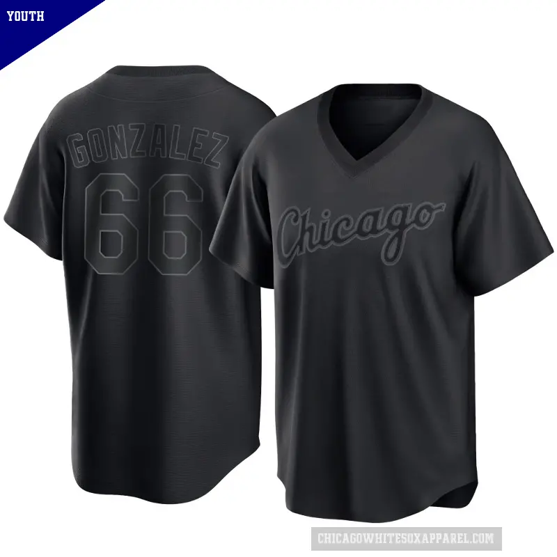 Youth No.66 Wikelman Gonzalez Chicago White Sox Black Replica Pitch Fashion Jersey