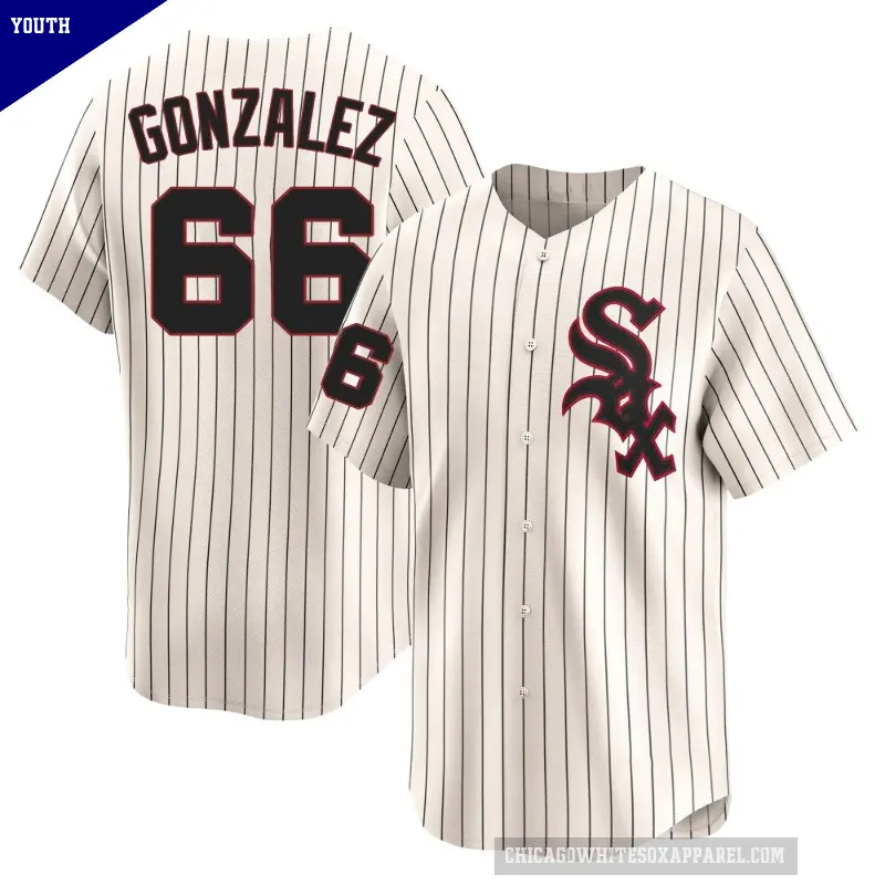Youth No.66 Wikelman Gonzalez Chicago White Sox Cream Limited Throwback Cooperstown Jersey