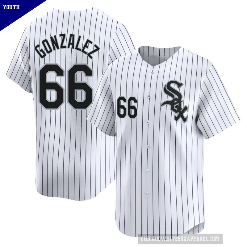Youth No.66 Wikelman Gonzalez Chicago White Sox White Limited Home Jersey